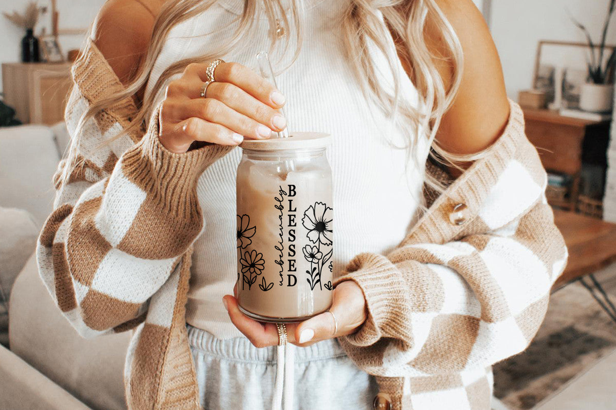 Blessed 16oz Tumbler Cup With Bamboo Lid And Straw,