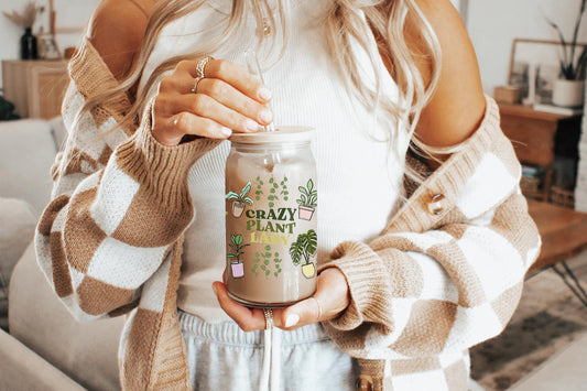 Crazy Plant Lady 16oz Tumbler Cup With Bamboo Lid And Straw,