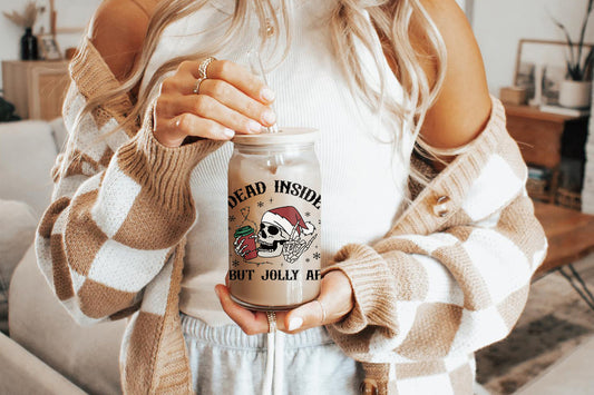 Dead Inside 16oz Tumbler Cup With Bamboo Lid And Straw,