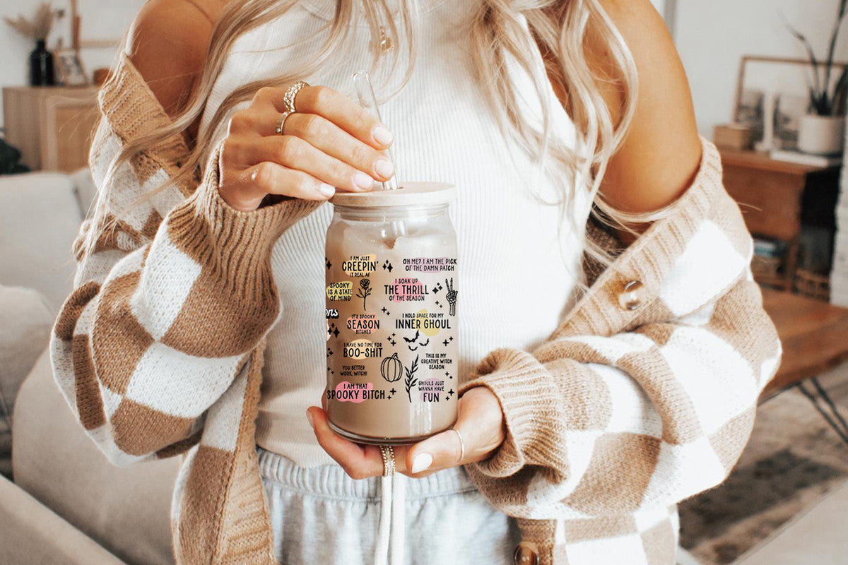 Ghosts Affirmation 16oz Tumbler Cup With Bamboo Lid And Straw,