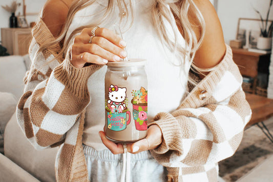 Hello Kitty 16oz Tumbler Cup With Bamboo Lid And Straw,