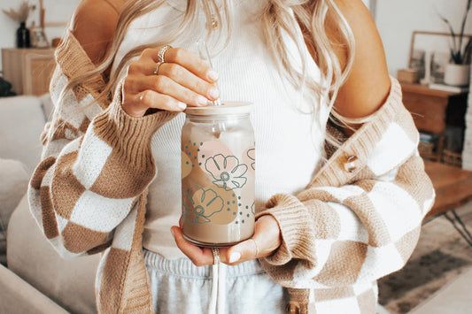 Leaflower 16oz Tumbler Cup With Bamboo Lid And Straw,