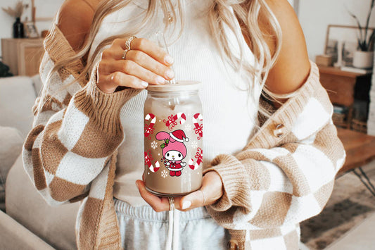 My Melody 16oz Tumbler Cup With Bamboo Lid And Straw,