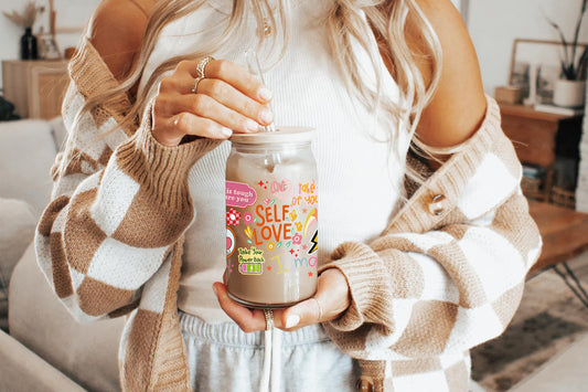 Self Love 16oz Tumbler Cup With Bamboo Lid And Straw,