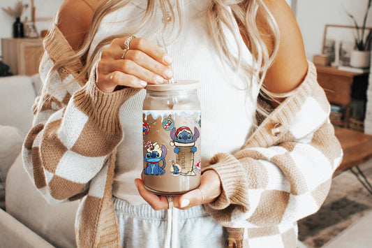 Stitch 16oz Tumbler Cup With Bamboo Lid And Straw,