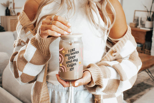 i like my books 16oz Tumbler Cup With Bamboo Lid And Straw,