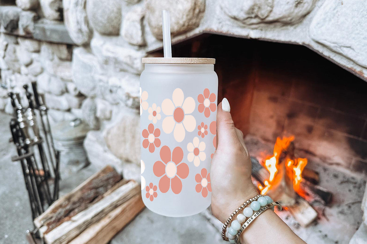 Camomile 16oz Tumbler Cup With Bamboo Lid And Straw,