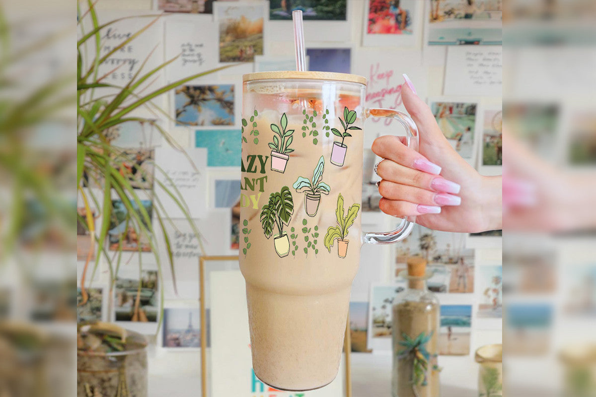 Crazy Plant Lady 16oz Tumbler Cup With Bamboo Lid And Straw,