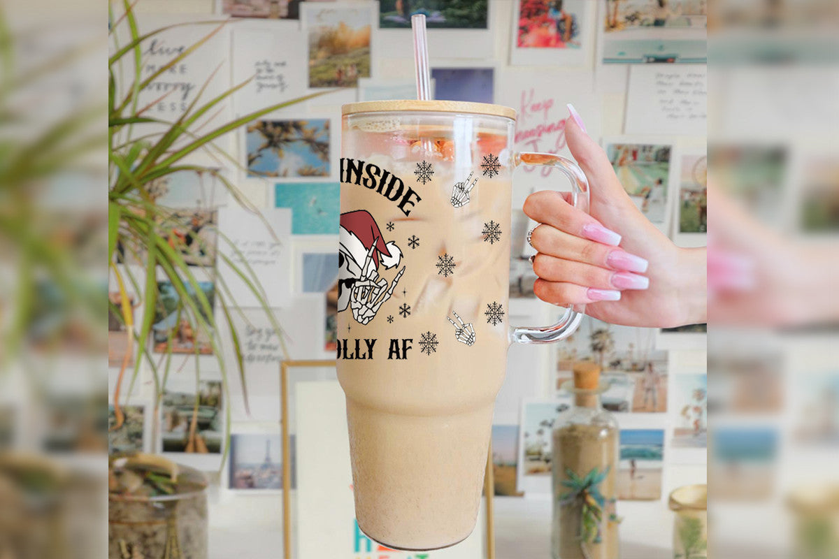 Dead Inside 16oz Tumbler Cup With Bamboo Lid And Straw,