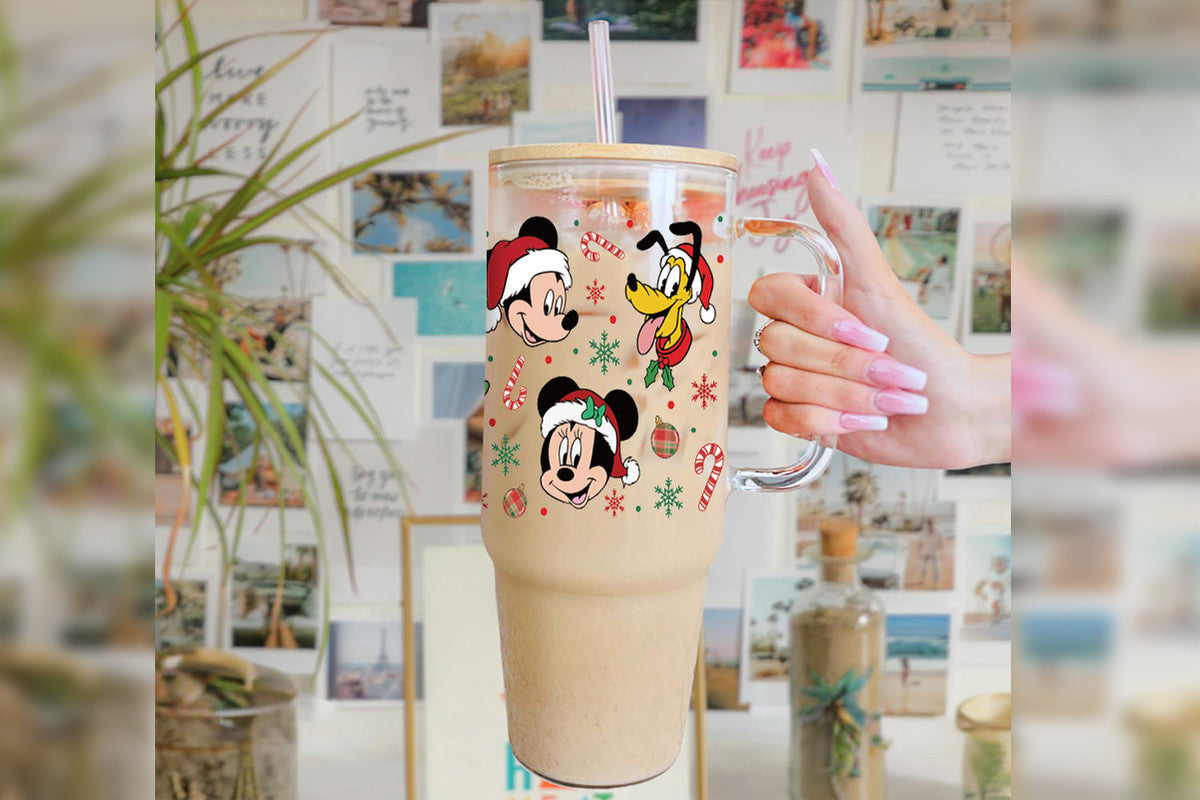 Disney Mickey 16oz Tumbler Cup With Bamboo Lid And Straw,