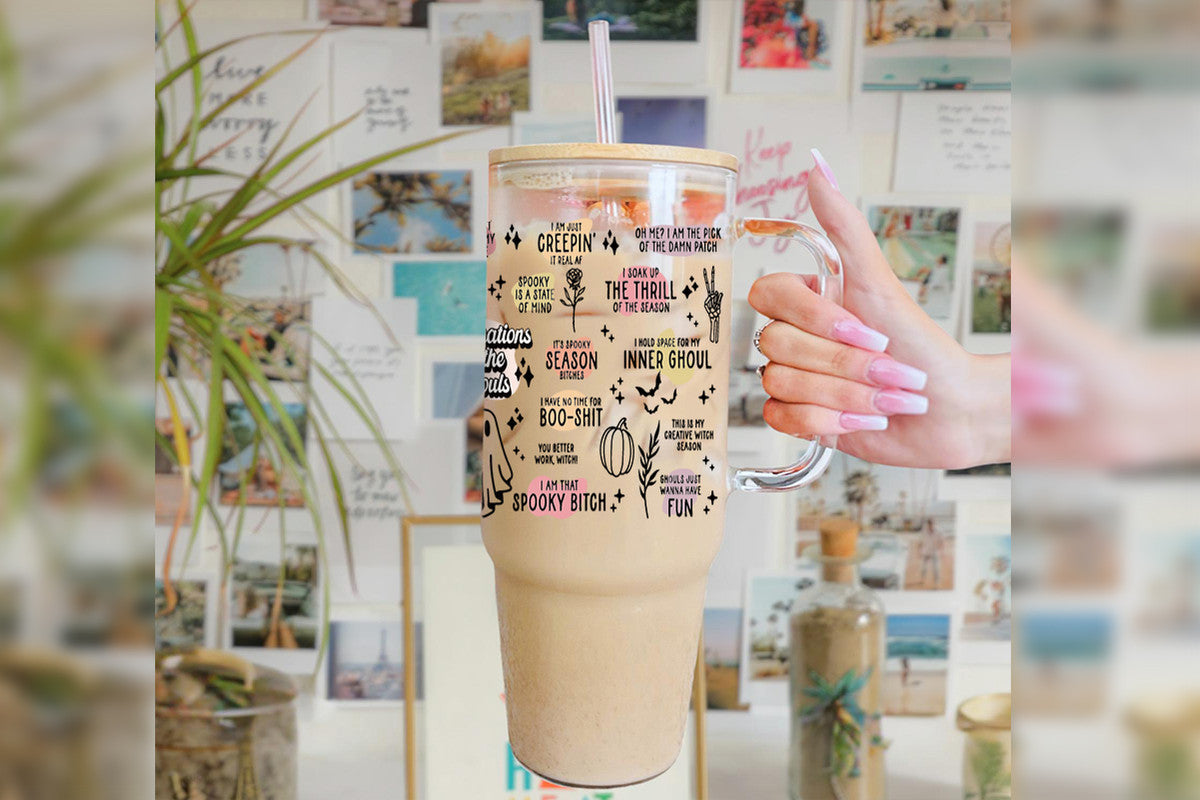 Ghosts Affirmation 16oz Tumbler Cup With Bamboo Lid And Straw,