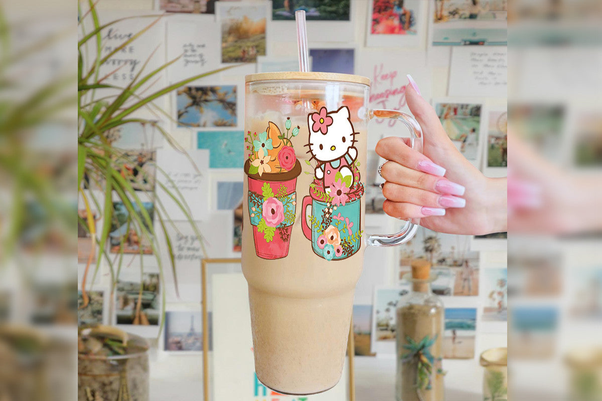 Hello Kitty 16oz Tumbler Cup With Bamboo Lid And Straw,