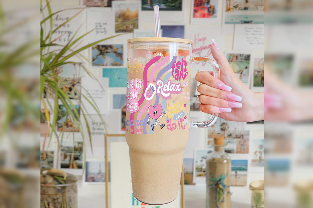 Self Care 16oz Tumbler Cup With Bamboo Lid And Straw,