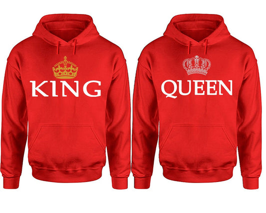King and Queen Hoodies Christmas gift hoodies, Matching Couple Hoodies,  Crown sweatshirts, Couple sweaters Pullover Hoodies Sold Separately