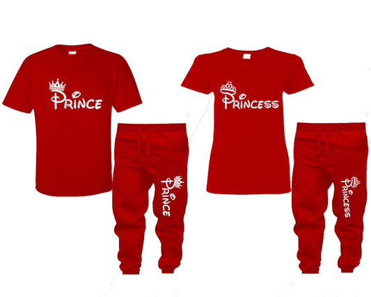 Prince Princess tracksuit Shirts Couple Shirts,  Matching Unisex Joggers Couple clothing 4 items sold separately