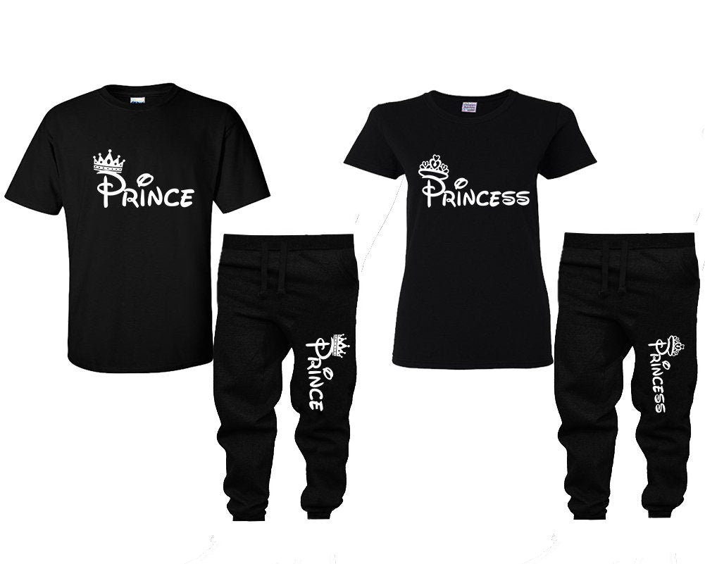 Prince Princess tracksuit Shirts Couple Shirts,  Matching Unisex Joggers Couple clothing 4 items sold separately