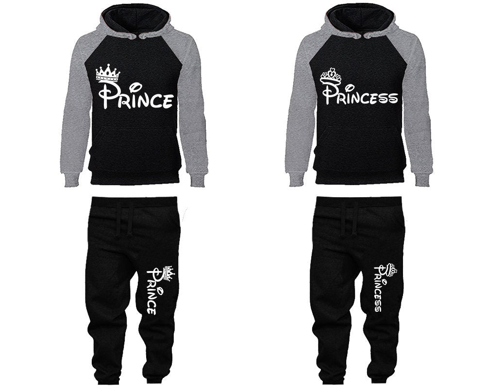 Prince Princess Hoodie Jogger pants Christmas Clothing, Women Joggers Men Joggers King Queen Hoodies Matching 4 items  Sold Separately
