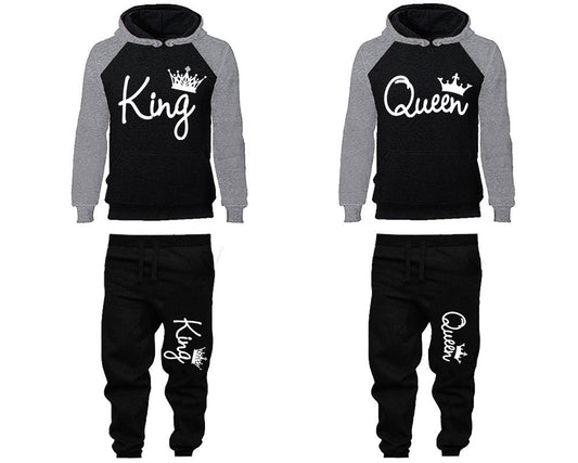King Queen Hoodie Jogger pants Christmas Clothing, Women Joggers Men Joggers King Queen Hoodies Matching 4 items Sold Separately