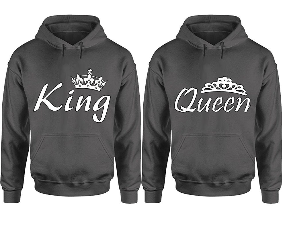 King Queen Couple Hoodies, Christmas hoodies, Christmas sweaters, Matching Hoodies, Sweatshirt Pullover Hoodies SOLD Separately!!!