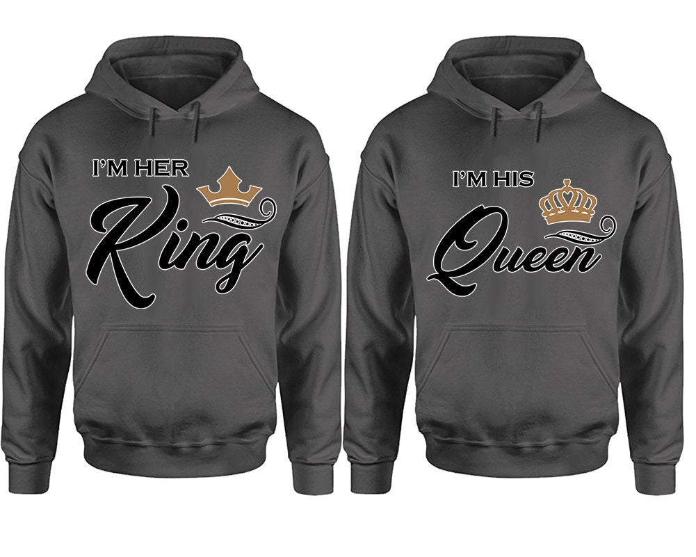 I'm her king, I'm his queen Christmas hoodies, Christmas sweaters, Matching Hoodies, Sweatshirt Pullover Hoodies SOLD Separately!!!