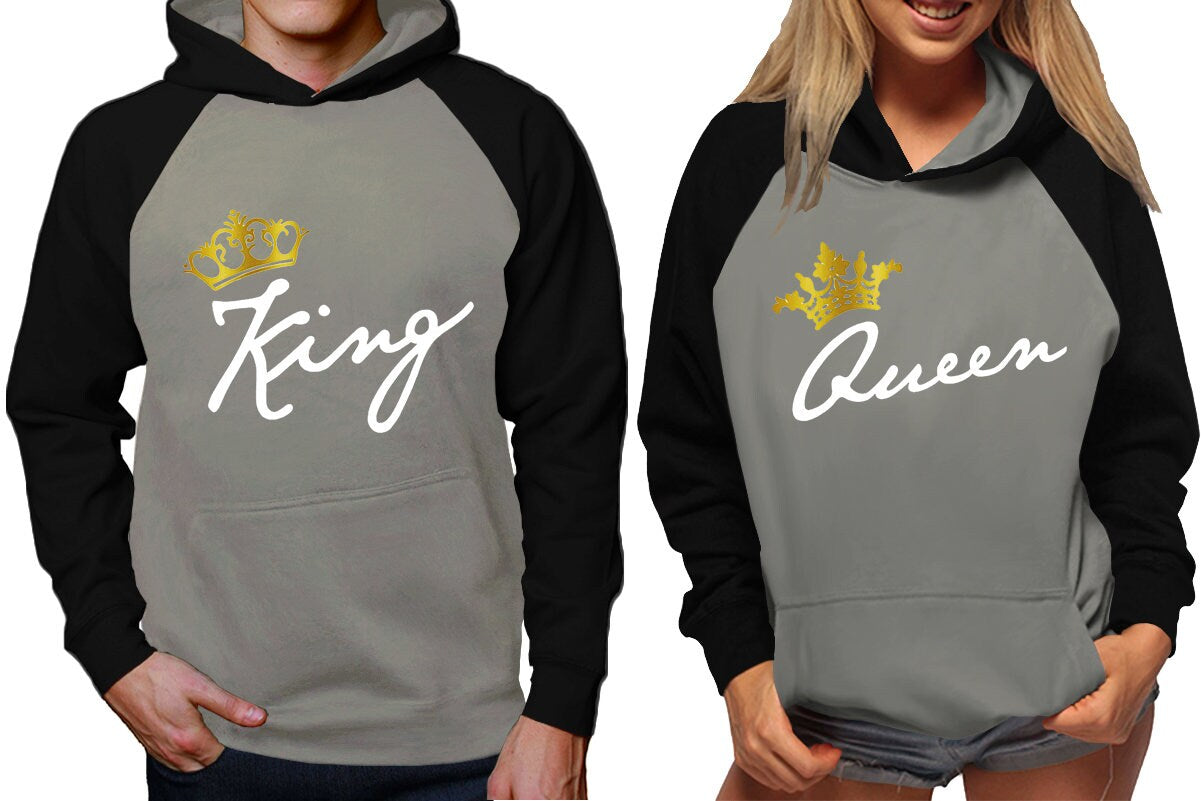 King Queen gold foil crown  Hoodies  sweaters Christmas hoodies, Married couple outfits, Sweatshirt Pullover Hoodies SOLD Separately!