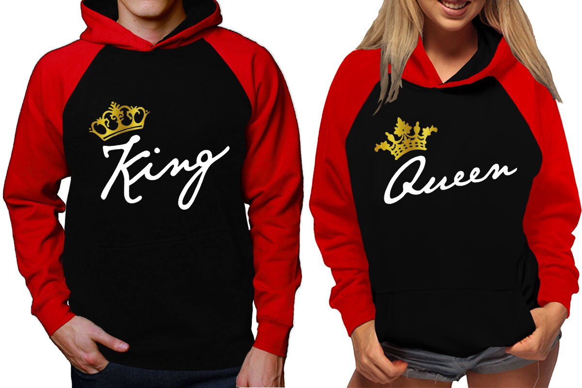 King Queen gold foil crown  Hoodies  sweaters Christmas hoodies, Married couple outfits, Sweatshirt Pullover Hoodies SOLD Separately!