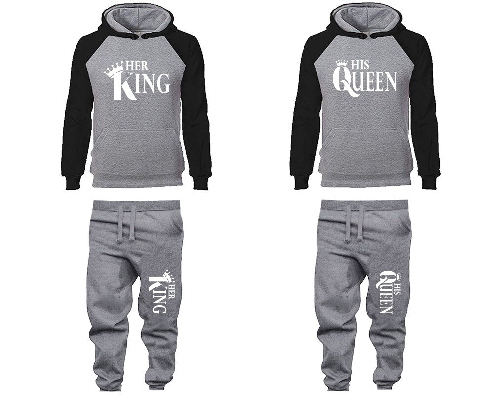 Her king His Queen Hoodie Jogger Christmas Clothing, Women Joggers Men Joggers King Queen Hoodies Matching 4 items Sold Separately