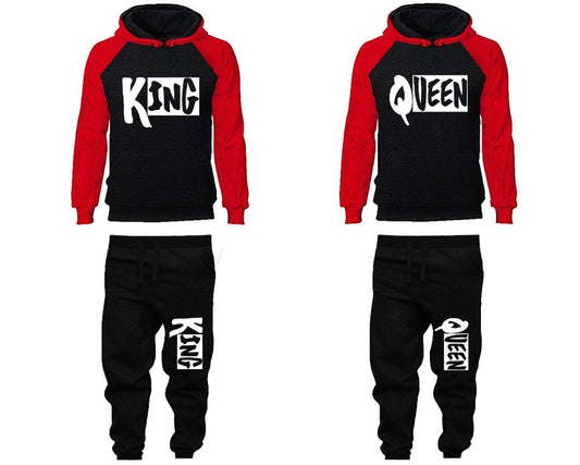 king queen Couple Hoodie Jogger pants Christmas, Clothing, Women Joggers Men Joggers Hoodies Matching 4 items Sold Separately
