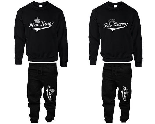 Her king His Queen Christmas Crewneck sweaters Jogger pants  Clothing, Women Joggers Men Joggers  Matching 4 items Sold Separately