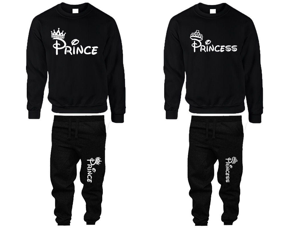 Prince Princess matching Christmas Crewneck sweaters Jogger pants Women Joggers Men Joggers unisex sizes Matching 4 items Sold Separately