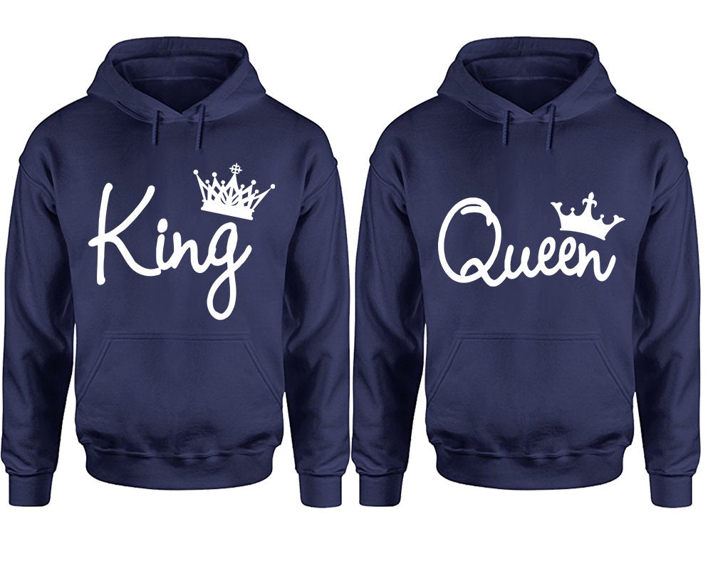 King Queen Couple Hoodies, Christmas hoodies, Married couple outfits, Matching Hoodies, Sweatshirt Pullover Hoodies SOLD Separately!!!