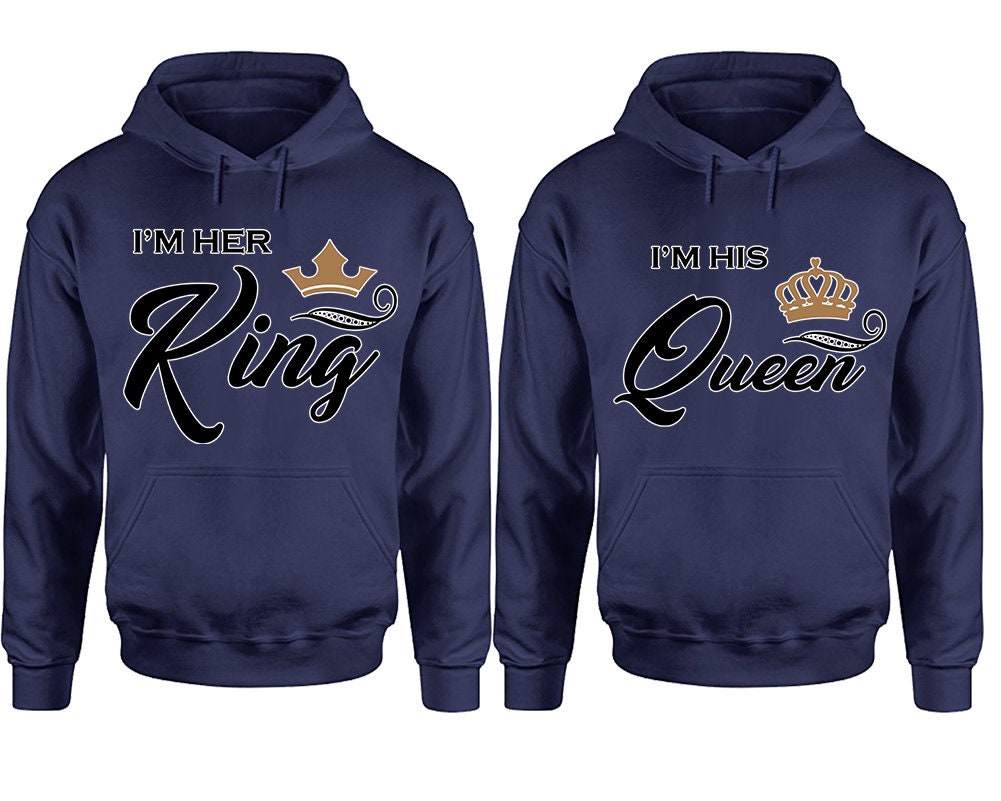 I'm her king, I'm his queen Christmas hoodies, Christmas sweaters, Matching Hoodies, Sweatshirt Pullover Hoodies SOLD Separately!!!