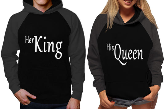 King Queen Couple Hoodies, Christmas hoodies, Married couple outfits, Her King His Queen, Sweatshirt Pullover Hoodies SOLD Separately!!!