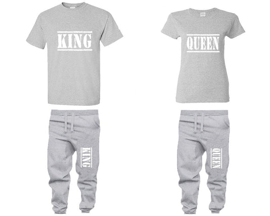 King Queen hubby wifey  Christmas shirts Matching Unisex Joggers Couple 4 items sold separately