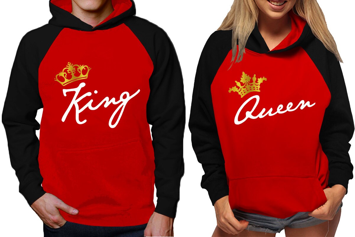 King Queen gold foil crown  Hoodies  sweaters Christmas hoodies, Married couple outfits, Sweatshirt Pullover Hoodies SOLD Separately!