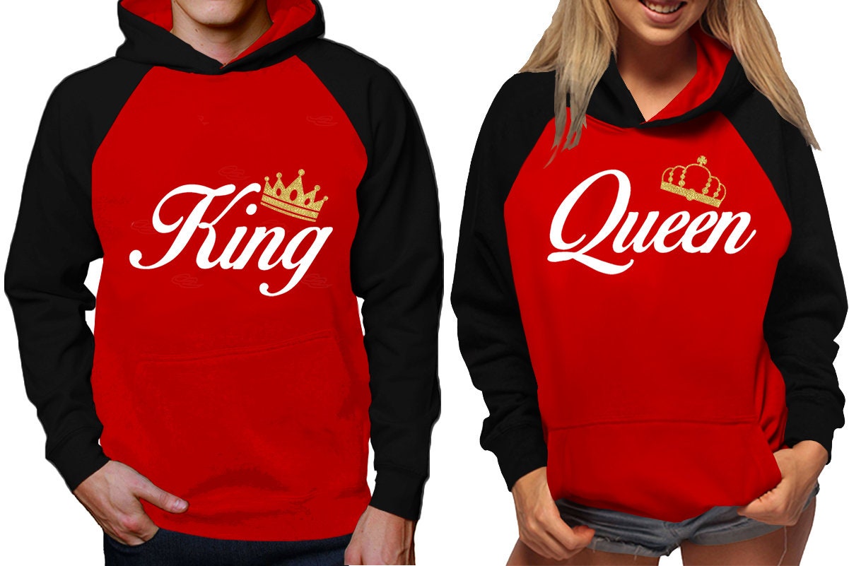 King Queen gold glitter crown  Hoodies  sweaters Christmas hoodies, Married couple outfits, Sweatshirt Pullover Hoodies SOLD Separately!