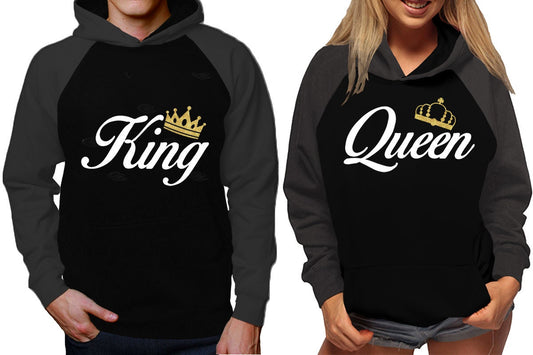King Queen gold glitter crown  Hoodies  sweaters Christmas hoodies, Married couple outfits, Sweatshirt Pullover Hoodies SOLD Separately!