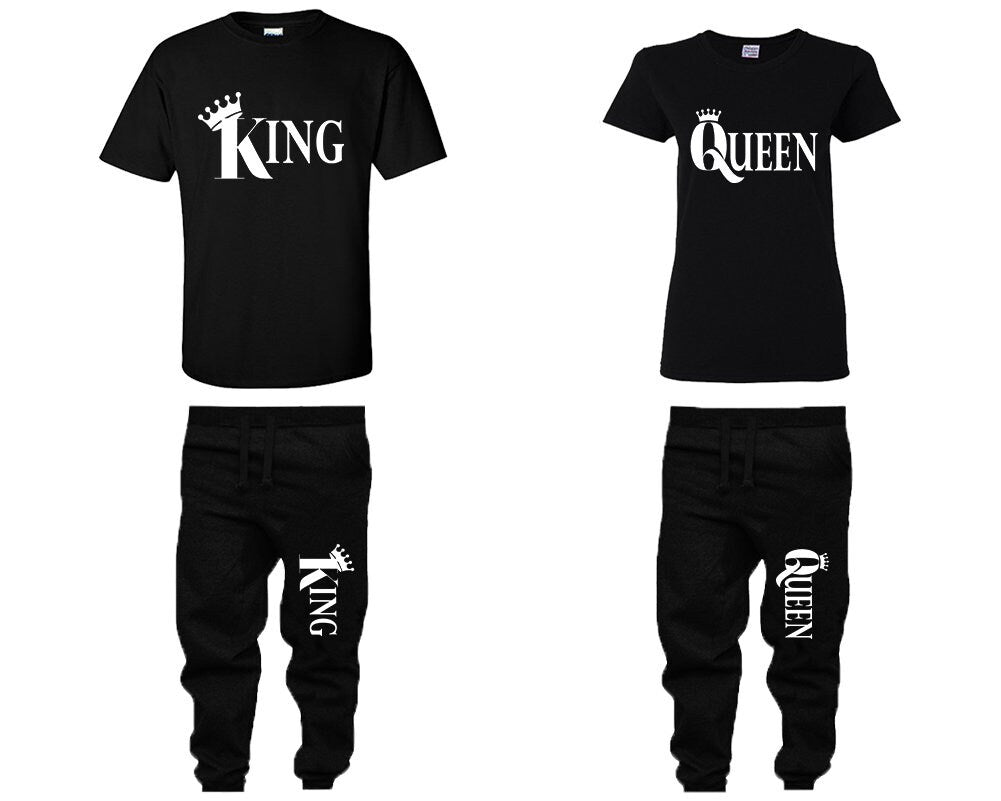 King Queen Christmas shirts Matching Unisex Joggers Couple 4 items sold separately