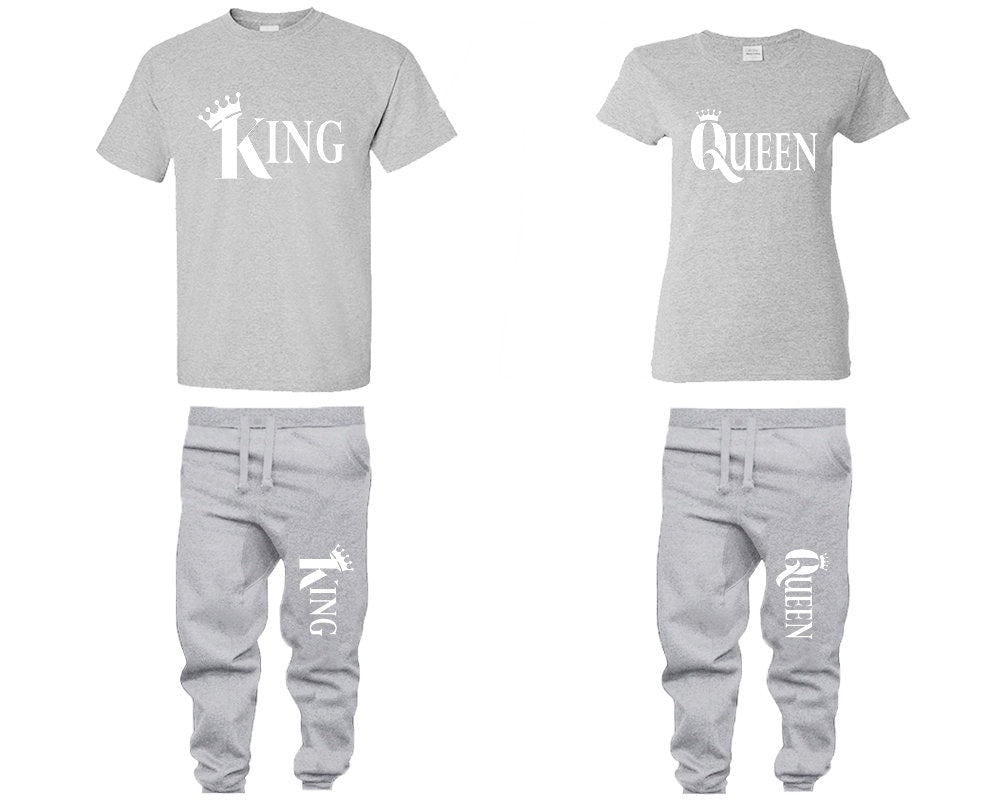 King Queen Christmas shirts Matching Unisex Joggers Couple 4 items sold separately