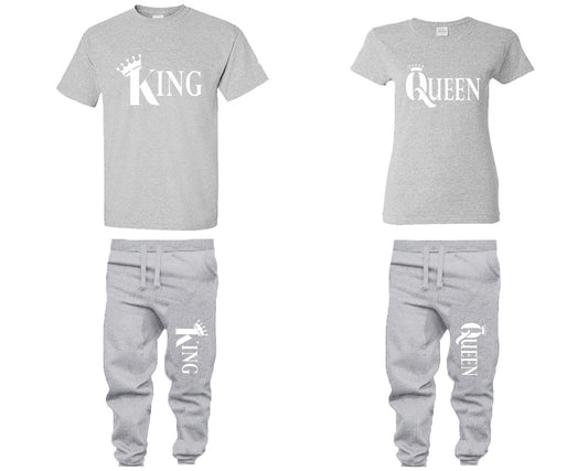 King Queen Christmas shirts Matching Unisex Joggers Couple 4 items sold separately