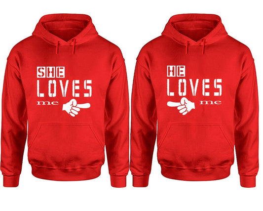 She loves me, He loves me, Couple hoodies, valentine gift for him, Matching Couple Hoodies, Sweatshirt  Pullover Hoodies, Sold Separately!!!