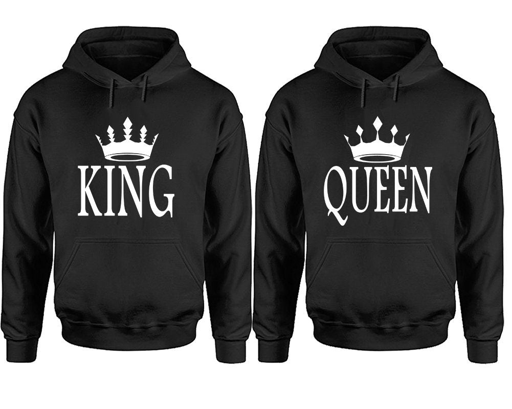 king queen matching couple hoodies, married couple sweatshirts, Sweatshirt  Pullover Hoodies, Sold Separately!!!
