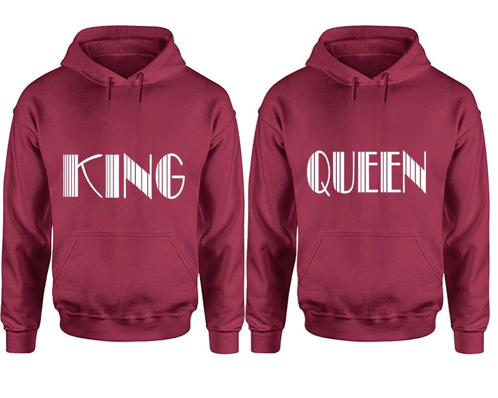 matching couple hoodies, king queen joggers ,tracksuit, sweaters, couple sweatshirts, Sweatshirt  Pullover Hoodies, Sold Separately!!!