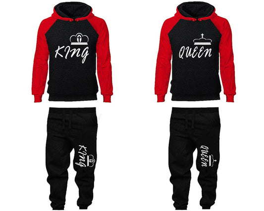King Queen cross couple tracksuits Hoodie Jogger pants sweatsuit Women Jogger Men Jogger King Queen Hoodies Matching 4 items Sold Separately