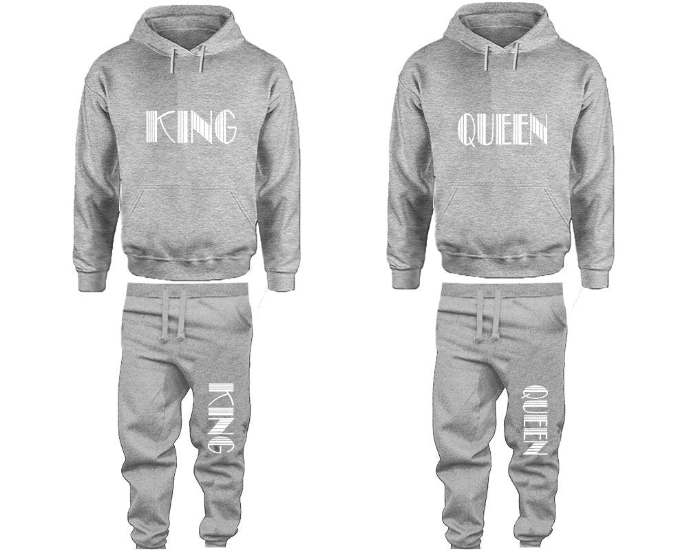 King Queen tracksuits Hoodie Jogger pants Clothing valentine, Women Joggers Men Joggers King Queen Hoodies Matching 4 items Sold Separately