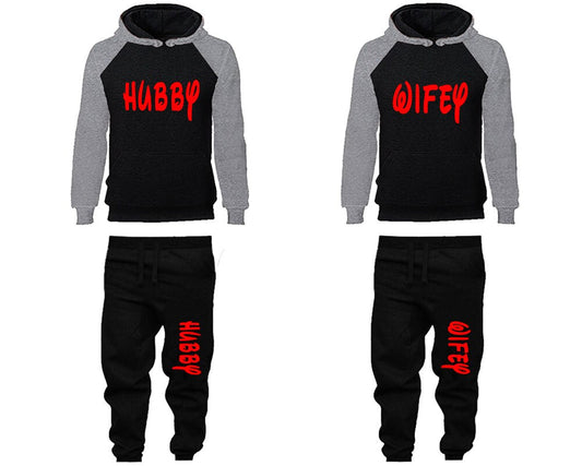 Hubby Wifey Hoodie Jogger Pants matching couple Tracksuits Clothing Women Joggers Men Joggers Hoodies Matching  4 items Sold Separately