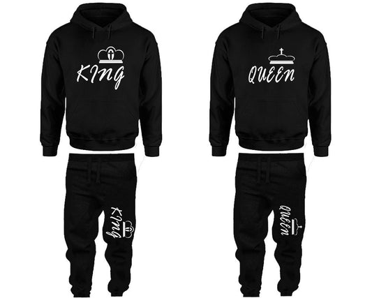 King Queen cross Hoodie Jogger pants tracksuits Clothing, Women Joggers Men Joggers King Queen Hoodies Matching 4 items Sold Separately