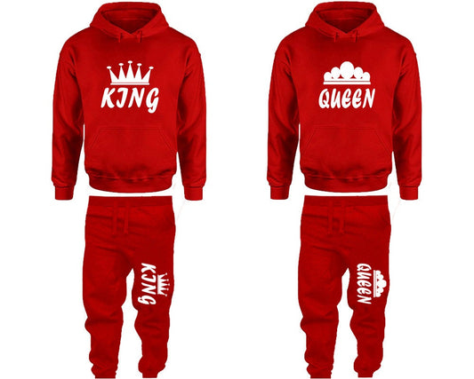King Queen tracksuits Hoodie Jogger pants Clothing, Women Joggers Men Joggers King Queen Hoodies Matching 4 items Sold Separately
