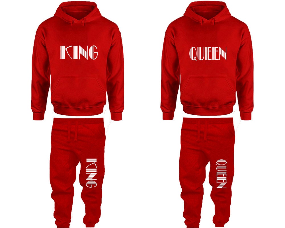 King Queen tracksuits Hoodie Jogger pants Clothing valentine, Women Joggers Men Joggers King Queen Hoodies Matching 4 items Sold Separately