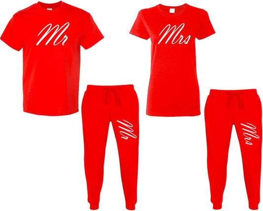 Mr Mrs loungewear honeymoon sweatsuits matching outfits King queen outfits tracksuit for couples 4 items sold separately